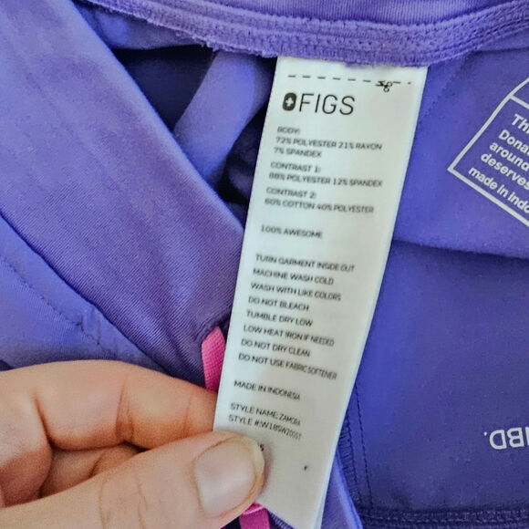Figs Purple Scrub Jogger Pants Size Small Tall - Picture 6 of 6